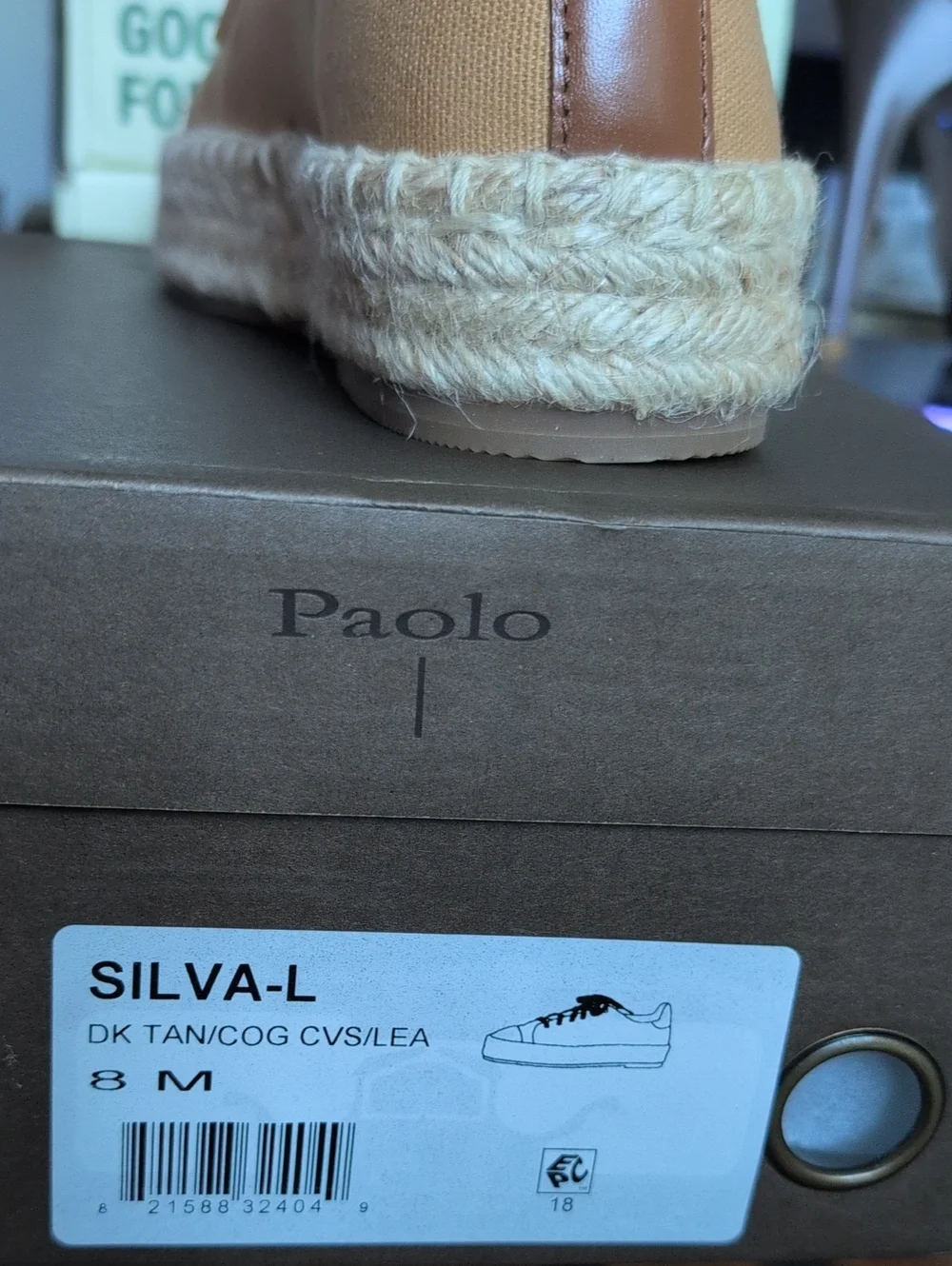 Paolo Casual Espadrille Sneaker in Tan and Cream